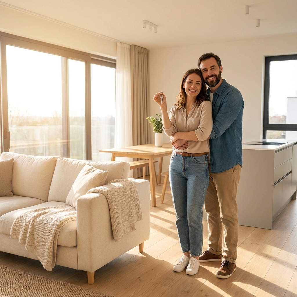 Couple heureux profitant de la Loi Lemoine